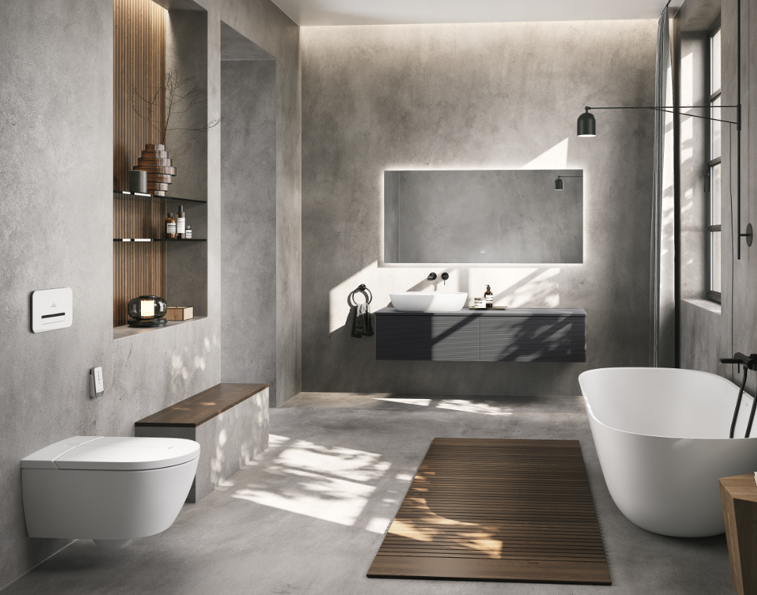 Villeroy & Boch Theano Bathtub freestanding, available at J.A.Clarke & Co, plumbers merchant and bathroom showroom in Leicester.