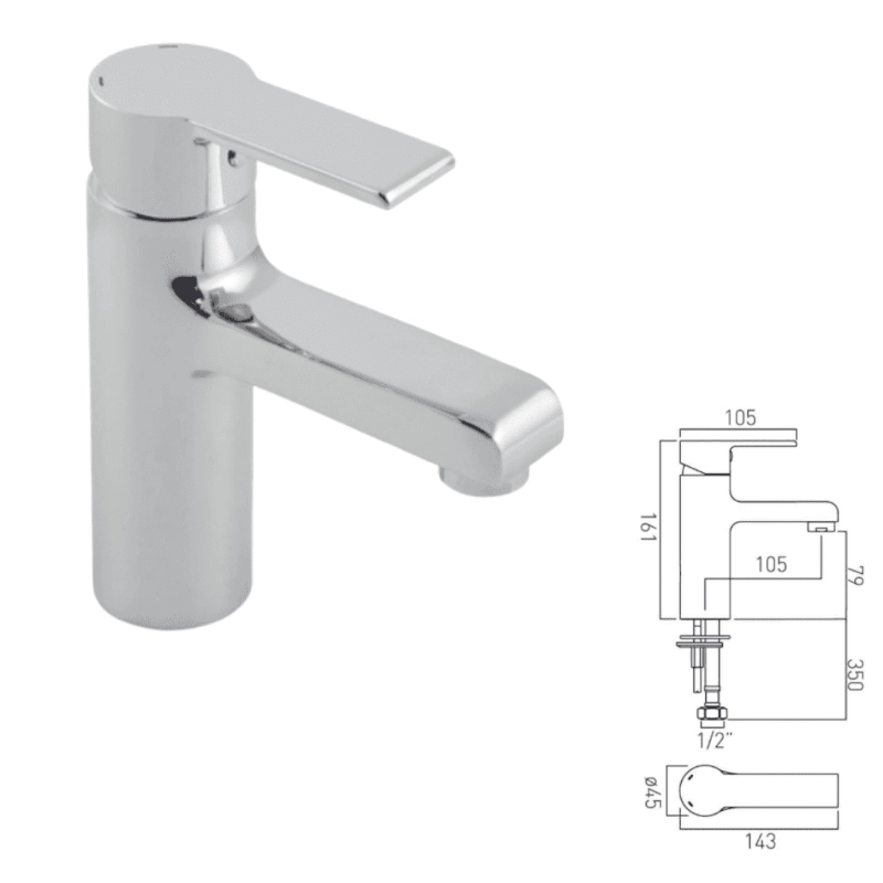 Vaod Ion Smooth Bodied Mono Basin Mixer Discounted Bathroom Clearance Item